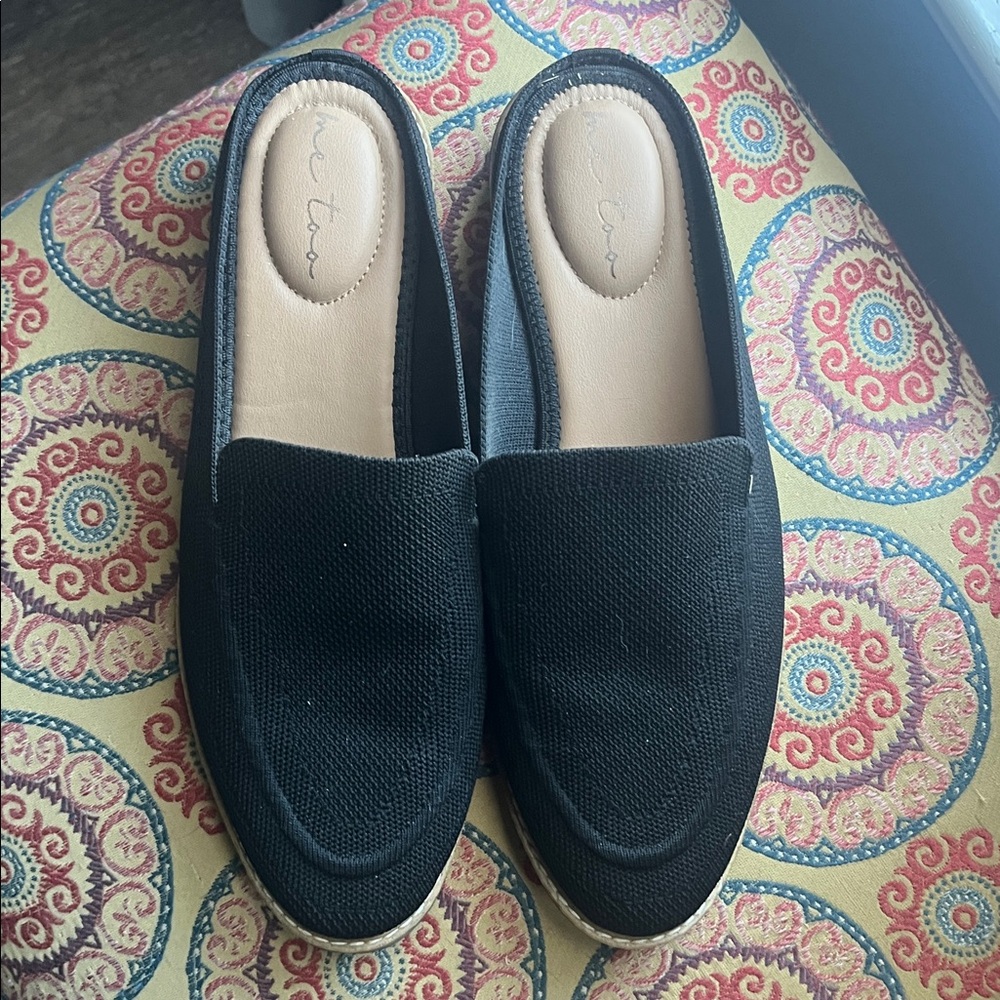 Mules canvas  slides ME TOO sz 9.5 cushion heels low wedge - Picture 5 of 9